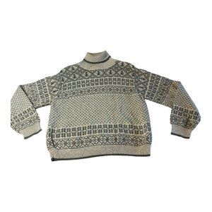 Vintage Woolrich Fair Isle Sweater Country Knit Turtleneck Small Cottage